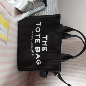 Marc Jacobs Black Canvas Tote with White Logo